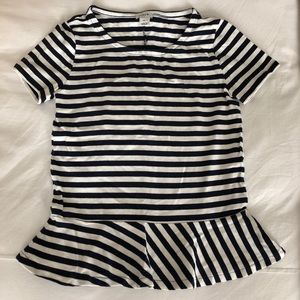 J.Crew short sleeve peplum top